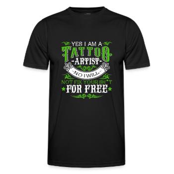 Tattoo-Künstler Ich bin ein Tattoo-Künstler - Männer Funktions-T-Shirt - Schwarz - Vorne - AI Model Male 178 dark (178cm)