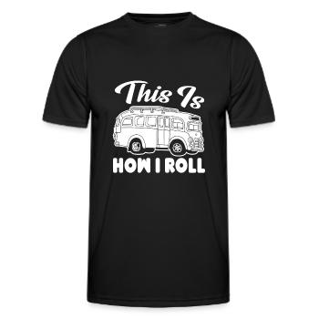 Busfahrer Busfahrer So fahre ich - Männer Funktions-T-Shirt - Schwarz - Vorne - AI Model Male 178 dark (178cm)
