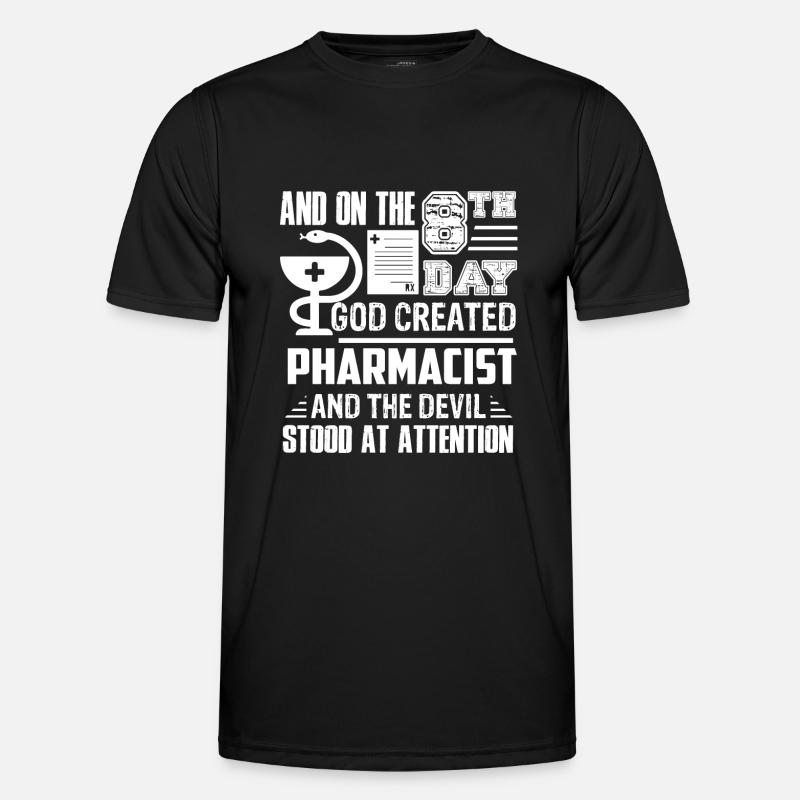 Pharmacist God Created Pharmacist - Men's Functional T-Shirt - black