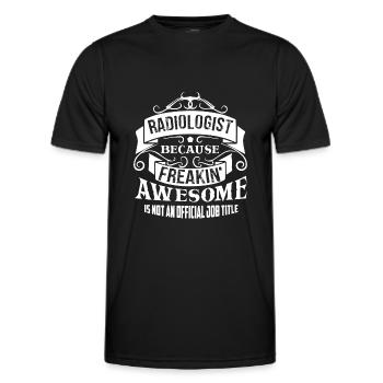 Titre d’emploi de radiologiste radiologiste - T-shirt sport Homme - noir - Devant - AI Model Male 178 dark (178cm)