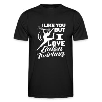 I Like You But I Love Baton Twirling - T-shirt sport Homme - noir - Devant - AI Model Male 178 dark (178cm)