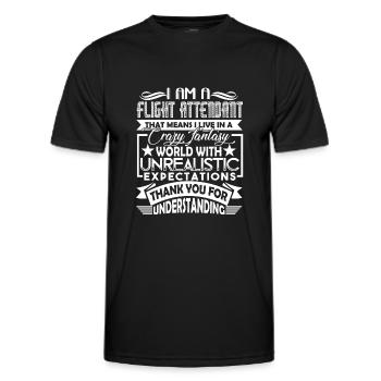 Flight Attendant I'm A Flight Attendant - Men's Functional T-Shirt - black - Front - AI Model Male 178 dark (178cm)