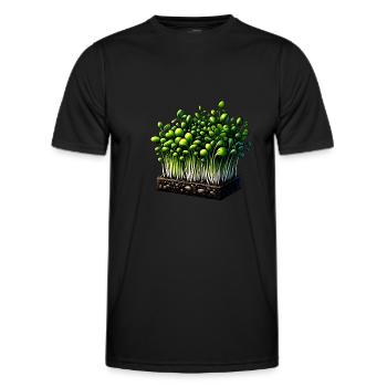 Microgreens Agriculture Vegan Sprouts - Men's Functional T-Shirt - black - Front - AI Model Male 178 dark (178cm)