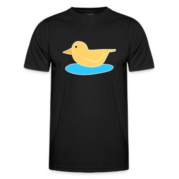 duck bird flying animal symbol water - Men's Functional T-Shirt - black - Front - AI Model Male 178 dark (178cm)