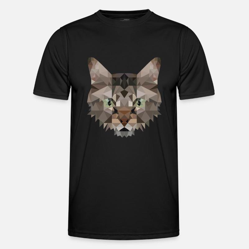 Polygon Katze Artwork - Handmade design Männer Funktions-T-Shirt