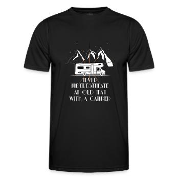 Ne jamais sous-estimer un vieux campeur - T-shirt sport Homme - noir - Devant - AI Model Male 178 dark (178cm)