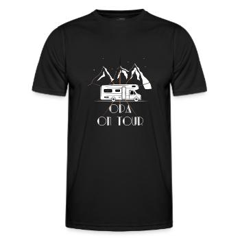 Camping Tour Wohnwagen Camper Opa - Männer Funktions-T-Shirt - Schwarz - Vorne - AI Model Male 178 dark (178cm)