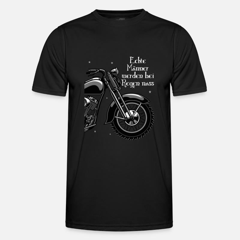 Echte Männer werden bei Regen nass Motorrad Spruch Männer Funktions-T-Shirt