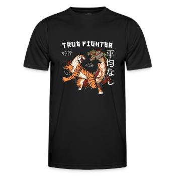 Vintage Drache Tiger 90s vintage Japan Kämpfer - Männer Funktions-T-Shirt - Schwarz - Vorne - AI Model Male 178 dark (178cm)