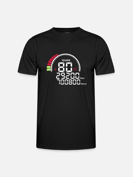 counter anniversary years 80 years - Men's Functional T-Shirt - black