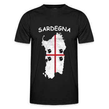 Drapeau de la Sardaigne Drapeau de la Sardaigne Drapeau de la Sardaigne - T-shirt sport Homme - noir - Devant - AI Model Male 178 dark (178cm)