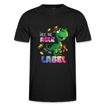 Autism See The Able Not The Label - Men's Functional T-Shirt - black - Front - AI Model Male 178 dark (178cm)