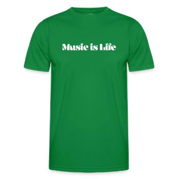 Music is Life blanc - T-shirt sport Homme - vert - Devant - AI Model Male 178 dark (178cm)
