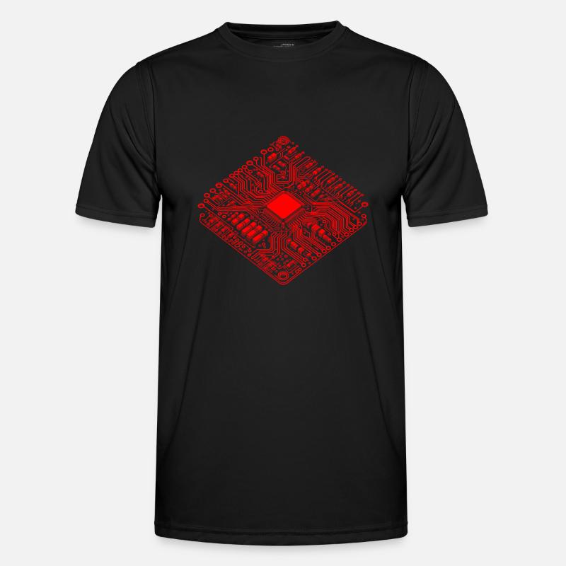 CPU anatomique et PCB - Cool Computer Scientists - T-shirt sport Homme - noir