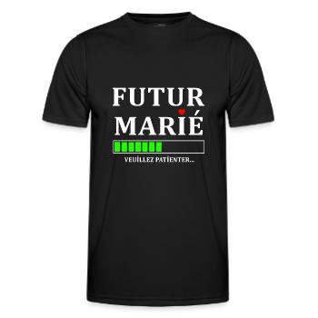 futur marié - T-shirt sport Homme - noir - Devant - AI Model Male 178 dark (178cm)