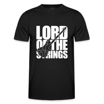 Bass Player gift LORD OF THE STRINGS Bassist - T-shirt sport Homme - noir - Devant - AI Model Male 178 dark (178cm)