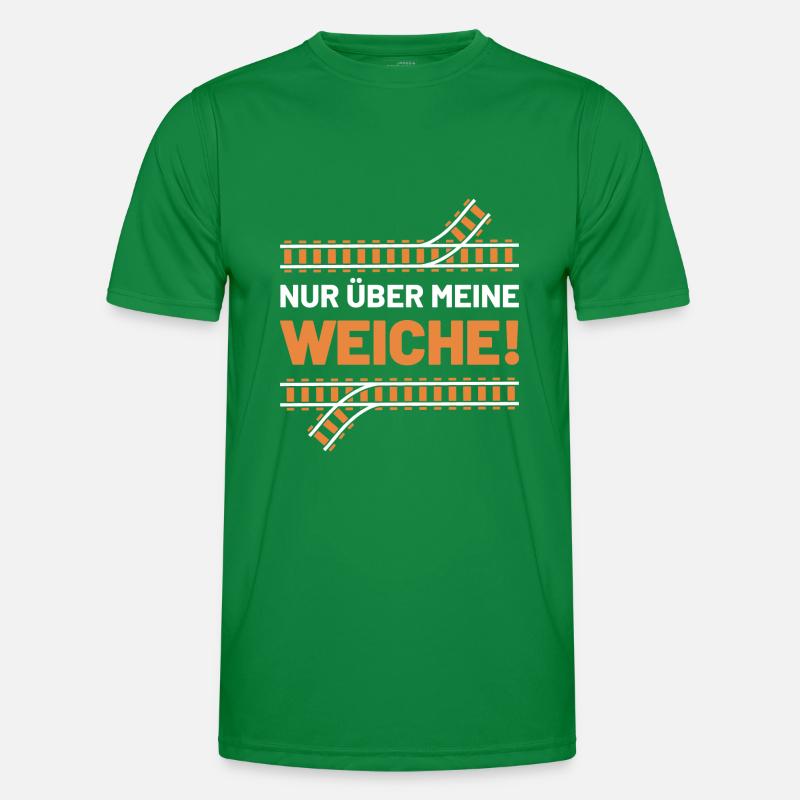 Nur über meine Weiche Eisenbahn Spruch Gleisbauer Männer Funktions-T-Shirt