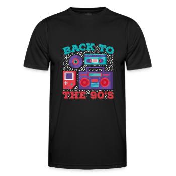 90s 90s - Men's Functional T-Shirt - black - Front - AI Model Male 178 dark (178cm)