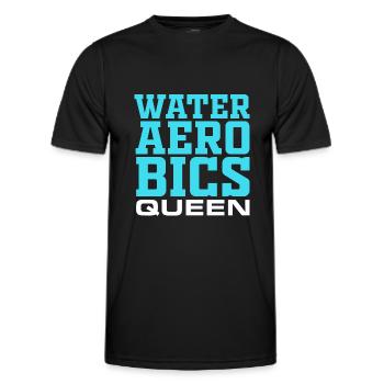 Water aerobics exercise funny fitness swimming mens - Men's Functional T-Shirt - black - Front - AI Model Male 178 dark (178cm)