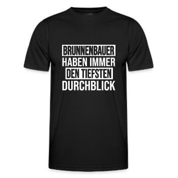 Brunnenbau Immer Den Tiefsten Durchblick - Männer Funktions-T-Shirt - Schwarz - Vorne - AI Model Male 178 dark (178cm)