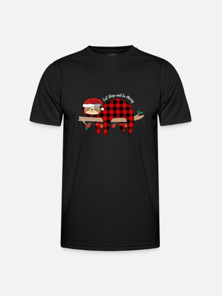 Iss Schlaf und sei fröhliches Faultier - Männer Funktions-T-Shirt - Schwarz