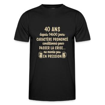 40 ans anniversaire - T-shirt sport Homme - noir - Devant - AI Model Male 178 dark (178cm)
