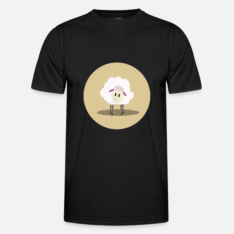 Nette Schafe Vorderansicht - Männer Funktions-T-Shirt - Schwarz