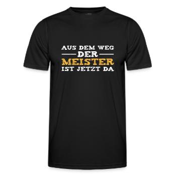 Meister Bestandene Meisterprüfung Geschenkidee - Männer Funktions-T-Shirt - Schwarz - Vorne - AI Model Male 178 dark (178cm)