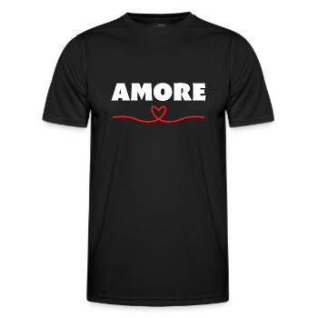 Amore Schatz Darling Valentinstag Herz - Männer Funktions-T-Shirt - Schwarz - Vorne - AI Model Male 178 dark (178cm)