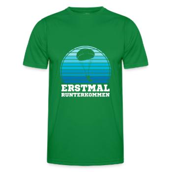 Erstmal runterkommen Skydiving Fallschirmspringer - Männer Funktions-T-Shirt - Kelly Green - Vorne - AI Model Male 178 dark (178cm)
