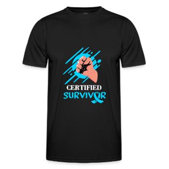 Survivant certifié du cancer - T-shirt sport Homme - noir - Devant - AI Model Male 178 dark (178cm)