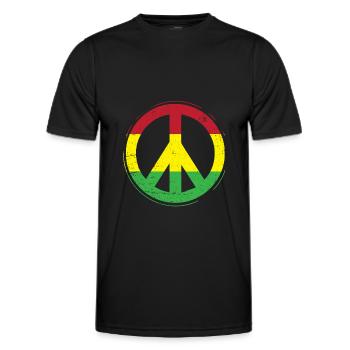 Peace Reggae Rastafari Ska cadeau - T-shirt sport Homme - noir - Devant - AI Model Male 178 dark (178cm)