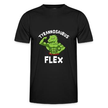 Fitness Workout Motivation Tyrannosaurus Flex - Männer Funktions-T-Shirt - Schwarz - Vorne - AI Model Male 178 dark (178cm)