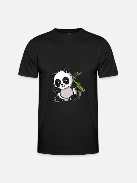 Cute Kawaii Panda Bear - Men's Functional T-Shirt - black