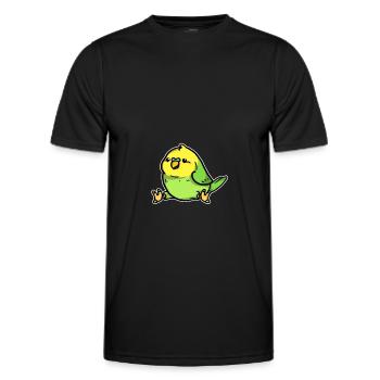 Süßer Wellensittich Welli Singvogel Geschenk - Männer Funktions-T-Shirt - Schwarz - Vorne - AI Model Male 178 dark (178cm)