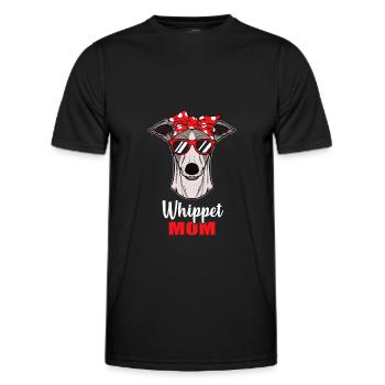 Whippet Hunde Mama Windhund Geschenk - Männer Funktions-T-Shirt - Schwarz - Vorne - AI Model Male 178 dark (178cm)
