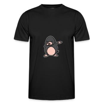 Lustiges Dabbing Maulwurf Geschenk - Männer Funktions-T-Shirt - Schwarz - Vorne - AI Model Male 178 dark (178cm)