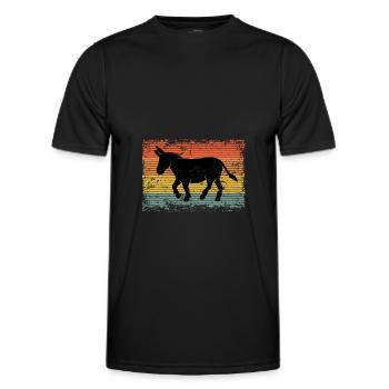 Vintage Donkey Mule Animal Gift - Men's Functional T-Shirt - black - Front - AI Model Male 178 dark (178cm)