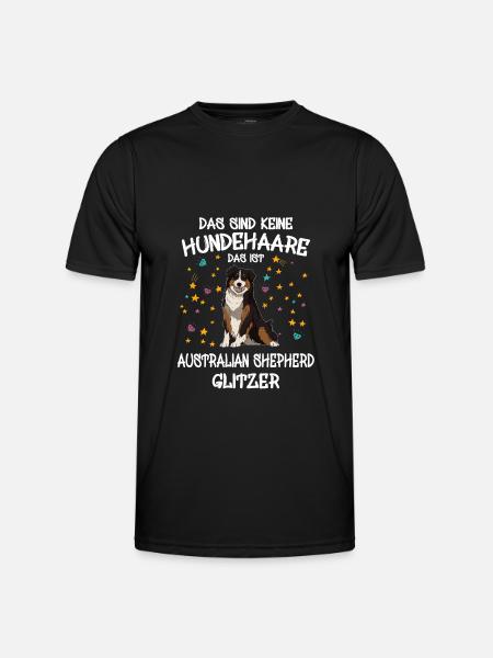Australian Shepherd Glitzer Hunde Halter Geschenk - Männer Funktions-T-Shirt - Schwarz
