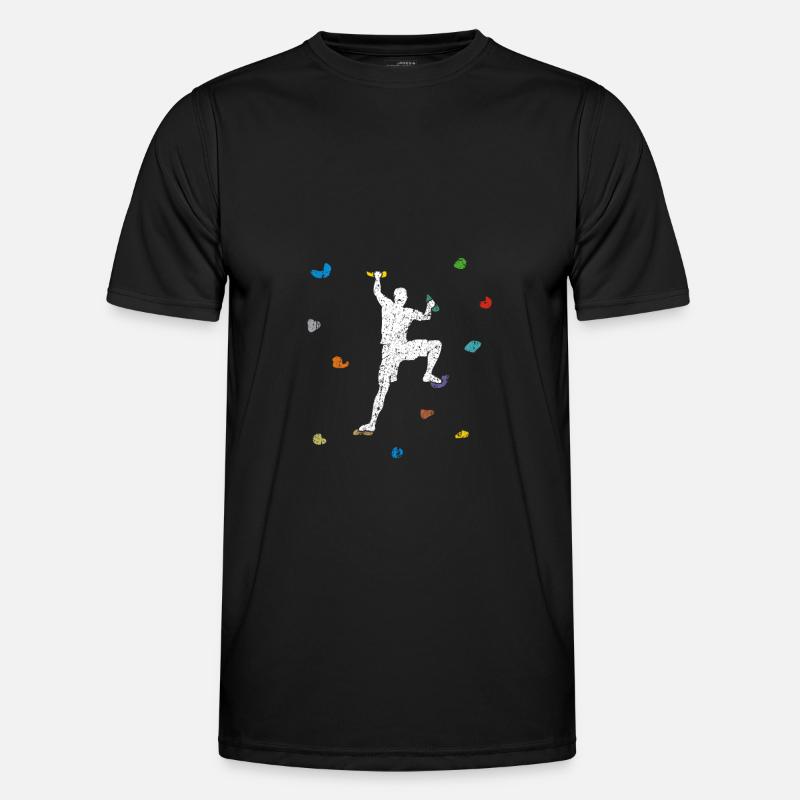 Boulder Wand Kletterer Geschenkidee - Männer Funktions-T-Shirt - Schwarz
