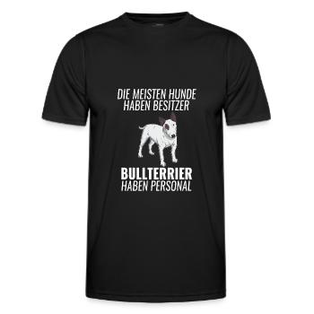 Bull Terrier Personal Dogs Dog Owner Gift - Men's Functional T-Shirt - black - Front - AI Model Male 178 dark (178cm)