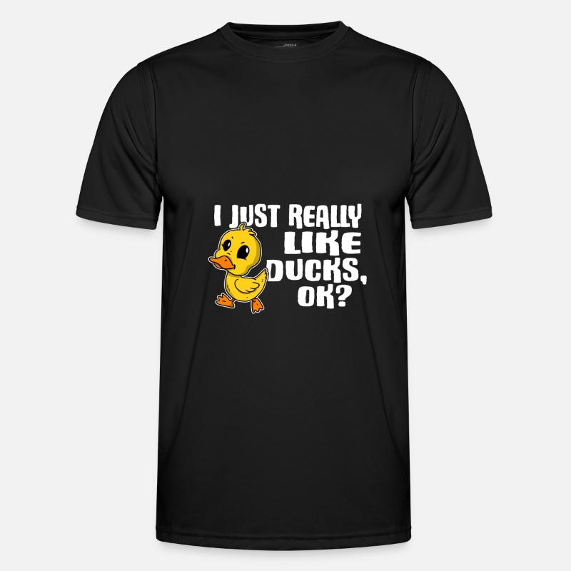 Cute I Just Really Like Ducks Ok Gift Idea - Men's Functional T-Shirt - black