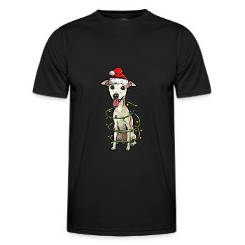 Whippet lévriers cadeau de Noël chiens - T-shirt sport Homme - noir - Devant - AI Model Male 178 dark (178cm)