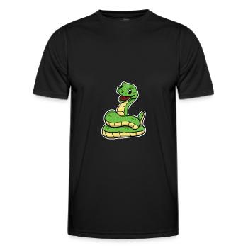 Mignon serpent Reptile Cobra Boa animal cadeau - T-shirt sport Homme - noir - Devant - AI Model Male 178 dark (178cm)