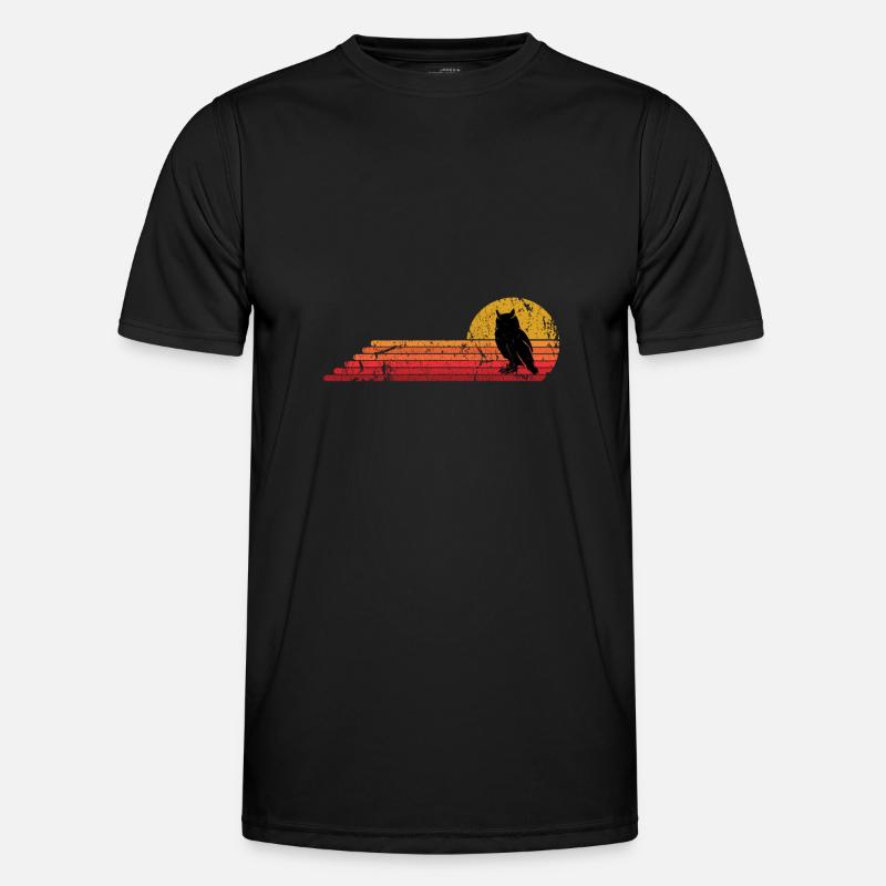 Eule Vogel Retro Vintage Style Männer Funktions-T-Shirt