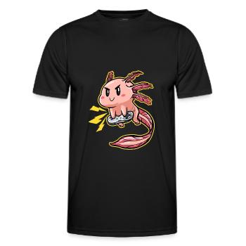 Gaming Axolotl Zocken Gamer Videospiel Nerd - Männer Funktions-T-Shirt - Schwarz - Vorne - AI Model Male 178 dark (178cm)
