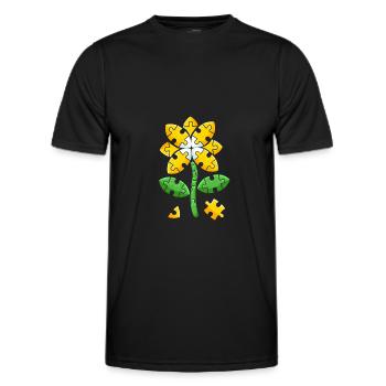 Be Child Sunflower Autisme Puzzle autistique - T-shirt sport Homme - noir - Devant - AI Model Male 178 dark (178cm)