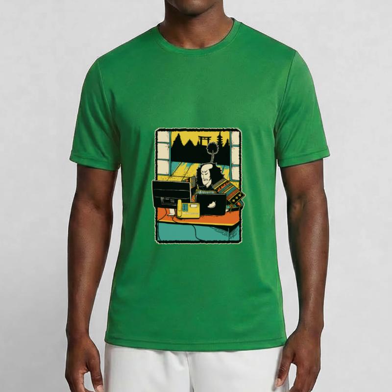 Samurai Computer Nerd Programmierer IT Webdesigner Männer Funktions-T-Shirt