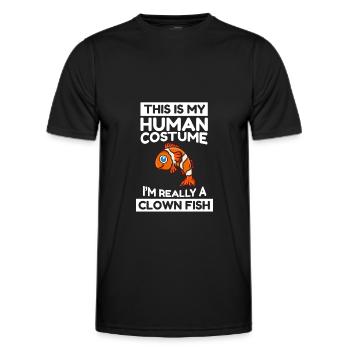 This Is My Human Costume I'm Really A Clown Fish - Men's Functional T-Shirt - black - Front - AI Model Male 178 dark (178cm)