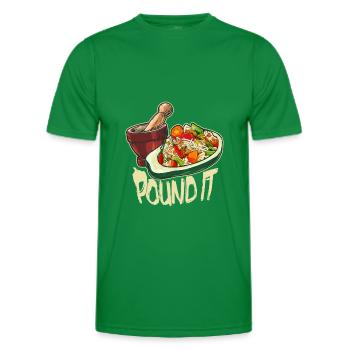 Pound It Green Asien Thailand Essen Papaya Küche - Männer Funktions-T-Shirt - Kelly Green - Vorne - AI Model Male 178 dark (178cm)